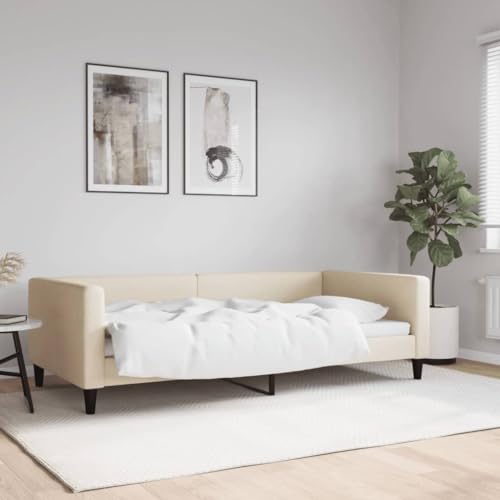 Teenpull Cremefarbenes Tagesbett 100x200 cm aus Stoff, modernes Schlafsofa mit Metallrahmen, gepolsterte Lehne, vielseitig für Gästezimmer und Wohnzimmer Teenpull Cremefarbenes Tagesbett 100x200 cm aus Stoff, modernes Schlafsofa mit Metallrahmen, gepolsterte Lehne, vielseitig für Gästezimmer und Wohnzimmer von Teenpull