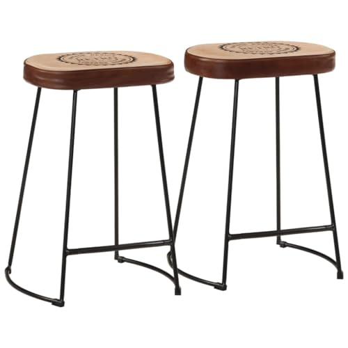 Teenpull Dark Brown Leather Bar Stools Set of 2, 41x29x62 cm Counter Height Chairs for Kitchen Island Dining Room Teenpull Dark Brown Leather Bar Stools Set of 2, 41x29x62 cm Counter Height Chairs for Kitchen Island Dining Room von Teenpull
