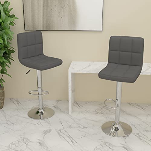 Teenpull Dark Gray Fabric Bar Stools Set, Adjustable Swivel Counter Height Chairs for Kitchen Island Dining Room, Modern Design von Teenpull