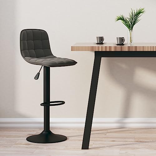 Teenpull Dark Gray Velvet Bar Stool, Adjustable Swivel Kitchen Counter Height Chair with Footrest for Dining Room, 110kg Capacity Teenpull Dark Gray Velvet Bar Stool, Adjustable Swivel Kitchen Counter Height Chair with Footrest for Dining Room, 110kg Capacity von Teenpull