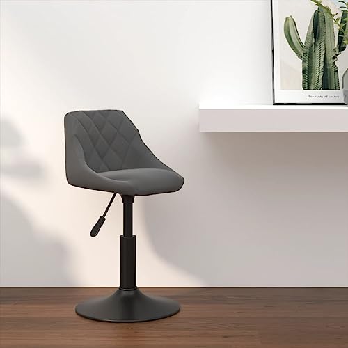 Teenpull Dark Gray Velvet Bar Stools, Adjustable Swivel Counter Height Chairs for Kitchen Island Dining Room von Teenpull