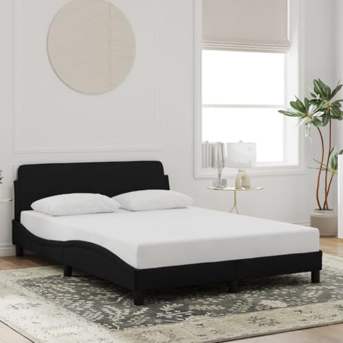 Teenpull Dover Bettgestell Schwarz, Samt gepolstert, modernes 140x200 cm Plattform Bett mit Kopfteil, stabiles Schlafzimmer Möbel für erholsamen Schlaf, langlebiges Design Teenpull Dover Bettgestell Schwarz, Samt gepolstert, modernes 140x200 cm Plattform Bett mit Kopfteil, stabiles Schlafzimmer Möbel für erholsamen Schlaf, langlebiges Design von Teenpull