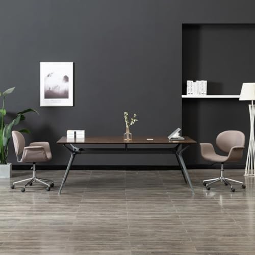 Teenpull Drehbarer Bürostuhl, Taupe Stoff, Ergonomisch Verstellbar für Computer & Schreibtisch, Moderne Sitzgelegenheit mit Rollen für Home Office, Komfortable Rückenlehne von Teenpull