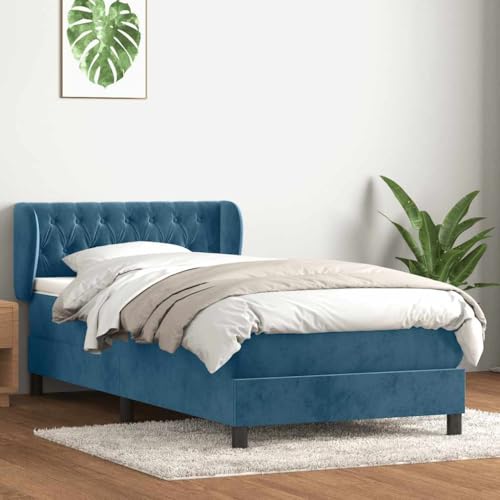 Teenpull Dunkelblaues Boxspringbett mit Matratze, 80x220 cm Samt Gepolstertes Bett mit Kopfteil für Schlafzimmer Möbelstück, Stabiler Bettrahmen für erholsamen Schlaf Teenpull Dunkelblaues Boxspringbett mit Matratze, 80x220 cm Samt Gepolstertes Bett mit Kopfteil für Schlafzimmer Möbelstück, Stabiler Bettrahmen für erholsamen Schlaf von Teenpull