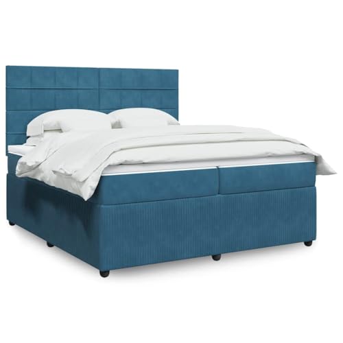Teenpull Dunkelblaues Boxspringbett mit Matratze und verstellbarem Kopfteil, 200x200 cm Samt Polster Bettrahmen, Komfortables Plattform Schlafsystem für erholsamen Schlaf im Schlafzimmer Teenpull Dunkelblaues Boxspringbett mit Matratze und verstellbarem Kopfteil, 200x200 cm Samt Polster Bettrahmen, Komfortables Plattform Schlafsystem für erholsamen Schlaf im Schlafzimmer von Teenpull