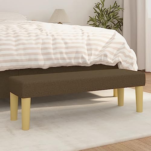 Teenpull Dunkelbraune Sitzbank, 100x30x30 cm, aus strapazierfähigem Stoff, ideal für Eingangsbereich, Wohnzimmer und Schlafzimmer, bequemes Sitzen von Teenpull