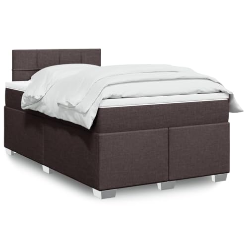 Teenpull Dunkelbraunes Boxspringbett 120x190 cm, Polsterbett aus Stoff mit Taschenfederkernmatratze, komfortablem Kopfteil und Ambiente LED-Beleuchtung für erholsamen Schlaf im Schlafzimmer Möbel Set von Teenpull