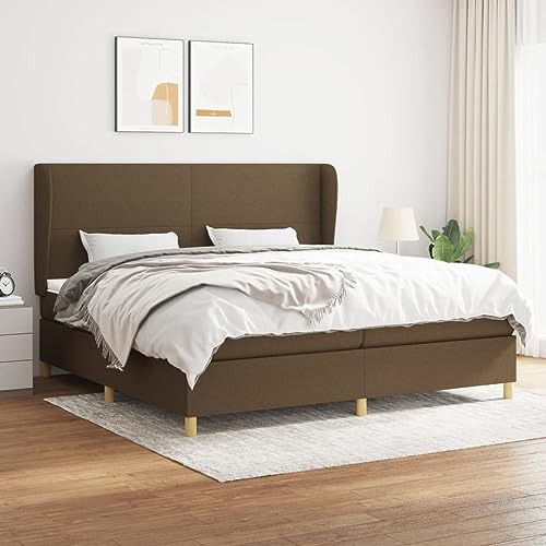 Teenpull Dunkelbraunes Boxspringbett 200x200 cm mit Stoffbezug, Federkern Matratze und verstellbarem Kopfteil, komplettes Bettrahmen Set für erholsamen Schlaf im Schlafzimmer Teenpull Dunkelbraunes Boxspringbett 200x200 cm mit Stoffbezug, Federkern Matratze und verstellbarem Kopfteil, komplettes Bettrahmen Set für erholsamen Schlaf im Schlafzimmer von Teenpull