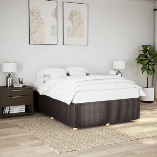 Teenpull Dunkelbraunes Stoff Bettgestell 140x190 cm, Polsterbettrahmen mit Lattenrost für Matratzen Unterstützung, Robustes Plattform Möbel aus Holz Teenpull Dunkelbraunes Stoff Bettgestell 140x190 cm, Polsterbettrahmen mit Lattenrost für Matratzen Unterstützung, Robustes Plattform Möbel aus Holz von Teenpull