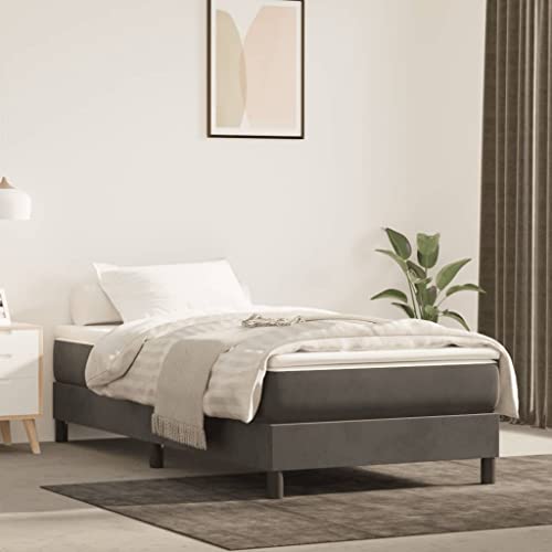 Teenpull Dunkelgraues Bettgestell 80x200 cm aus weichem Samt, stabile Plattform mit Lattenrost, modernes Polster-Bett ohne Matratze für Schlafzimmer, Robustes Möbelgestell Teenpull Dunkelgraues Bettgestell 80x200 cm aus weichem Samt, stabile Plattform mit Lattenrost, modernes Polster-Bett ohne Matratze für Schlafzimmer, Robustes Möbelgestell von Teenpull