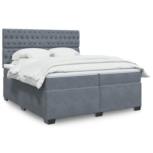 Teenpull Dunkelgraues Boxspringbett 200x200 cm Samt, mit integrierter Taschenfederkernmatratze und höhenverstellbarem Kopfteil, LED-Beleuchtung, Stabiler Bettrahmen für Erholung. Teenpull Dunkelgraues Boxspringbett 200x200 cm Samt, mit integrierter Taschenfederkernmatratze und höhenverstellbarem Kopfteil, LED-Beleuchtung, Stabiler Bettrahmen für Erholung. von Teenpull