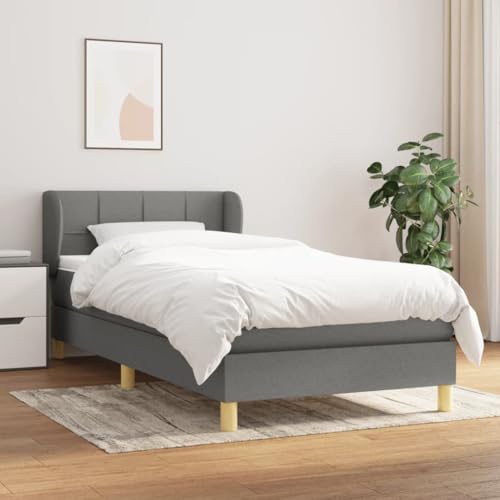 Teenpull Dunkelgraues Boxspringbett 90x200 cm, Stoffbezogenes Bett mit Taschenfederkern Matratze und Hautfreundlichem Topper, Verstellbares Kopfteil Teenpull Dunkelgraues Boxspringbett 90x200 cm, Stoffbezogenes Bett mit Taschenfederkern Matratze und Hautfreundlichem Topper, Verstellbares Kopfteil von Teenpull