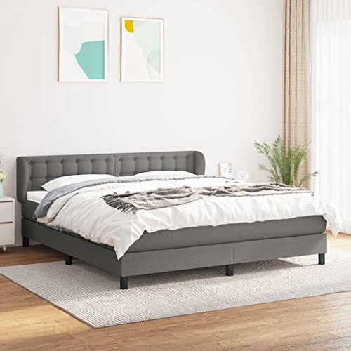 Teenpull Dunkelgraues Boxspringbett Set mit Matratze, Kopfteil und Topper, 160x200 cm Stoff Polsterbett Möbel Rahmen für erholsamen Schlaf. Teenpull Dunkelgraues Boxspringbett Set mit Matratze, Kopfteil und Topper, 160x200 cm Stoff Polsterbett Möbel Rahmen für erholsamen Schlaf. von Teenpull