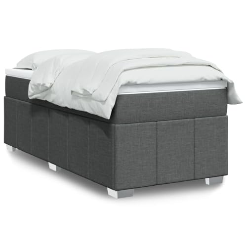 Teenpull Dunkelgraues Boxspringbett mit Matratze 80x200 cm Stoff, Inklusive Topper, Komfortabler Federkern für erholsamen Schlaf, Stabile Plattform Schlafzimmer Set von Teenpull