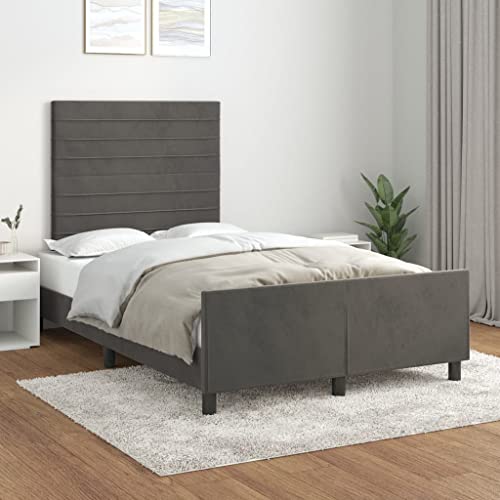 Teenpull Dunkelgraues Samt Bettgestell, 120x190 cm, höhenverstellbares Kopfteil, stabile Plattform, kein Matratzen-Set erforderlich, Moderne Schlafzimmermöbel Teenpull Dunkelgraues Samt Bettgestell, 120x190 cm, höhenverstellbares Kopfteil, stabile Plattform, kein Matratzen-Set erforderlich, Moderne Schlafzimmermöbel von Teenpull