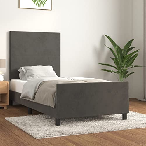 Teenpull Dunkelgraues Samt Bettgestell, 90x200 cm, mit verstellbarem Kopfteil, Stabiler Rahmen für erholsamen Schlaf, ideal für Schlafzimmer Möbel Set Teenpull Dunkelgraues Samt Bettgestell, 90x200 cm, mit verstellbarem Kopfteil, Stabiler Rahmen für erholsamen Schlaf, ideal für Schlafzimmer Möbel Set von Teenpull