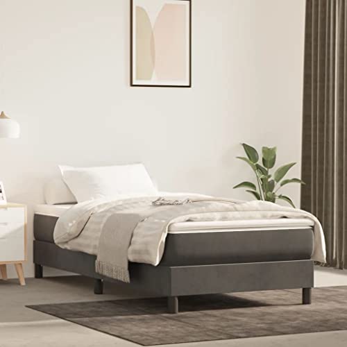 Teenpull Dunkelgraues Samt Boxspringbett 80x200 cm mit Taschenfederkern Matratze und Matratzenauflage, stabiles Bett Gestell als Schlafzimmer Plattform Möbel Set Teenpull Dunkelgraues Samt Boxspringbett 80x200 cm mit Taschenfederkern Matratze und Matratzenauflage, stabiles Bett Gestell als Schlafzimmer Plattform Möbel Set von Teenpull