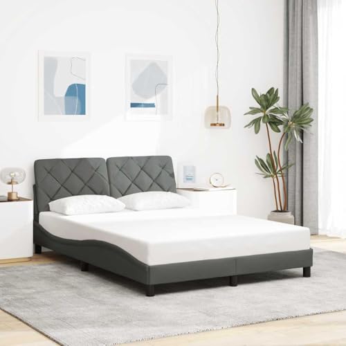 Teenpull Dunkelgraues Stoff Polsterbettgestell 120x200 cm aus Polyester, mit weichem Kopfteil Kissen, Stabiler Plattform Bettrahmen für erholsamen Schlaf, modernes Design ohne Matratze Teenpull Dunkelgraues Stoff Polsterbettgestell 120x200 cm aus Polyester, mit weichem Kopfteil Kissen, Stabiler Plattform Bettrahmen für erholsamen Schlaf, modernes Design ohne Matratze von Teenpull