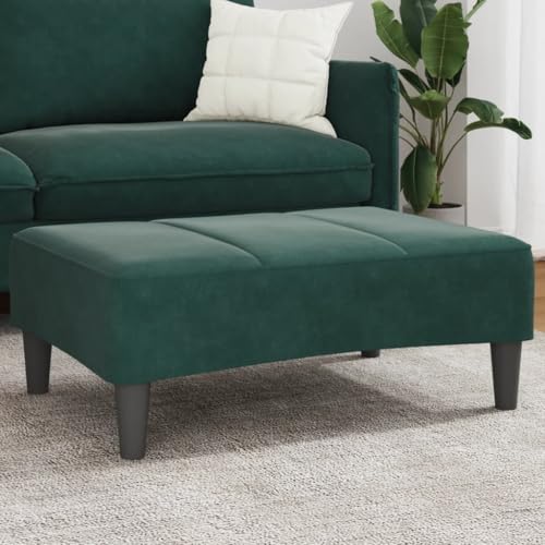Teenpull Dunkelgrüner Samt Fußhocker, 77x55x31 cm, Beistellhocker für Wohnzimmer, Schlafzimmer, Robustes Design, vielseitig einsetzbar von Teenpull