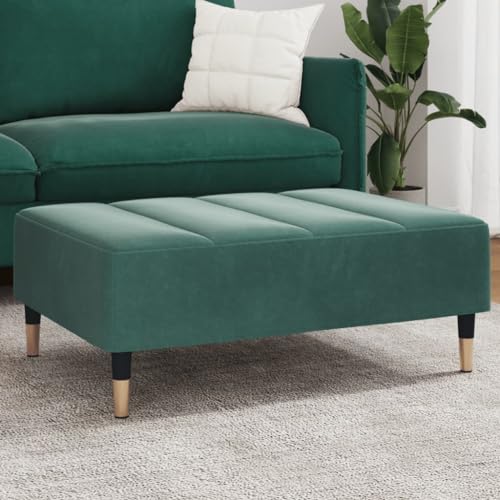Teenpull Dunkelgrüner Samt Fußhocker, 77x55x31 cm, Beistellhocker für Wohnzimmer, Schlafzimmer, robuste Sitzgelegenheit von Teenpull