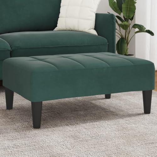 Teenpull Dunkelgrüner Samt Fußhocker 77x55x31 cm, Beistellhocker für Wohnzimmer, Schlafzimmer, Robustes Design, vielseitig einsetzbar von Teenpull