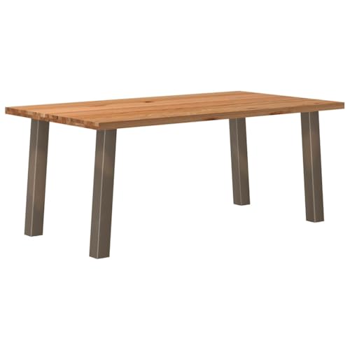 Teenpull Esstisch Hellbraun 180x100x74 cm Massivholz Eiche, Rechteckig, Robuste Küchenmöbel für Esszimmer, Modernes Design Set von Teenpull