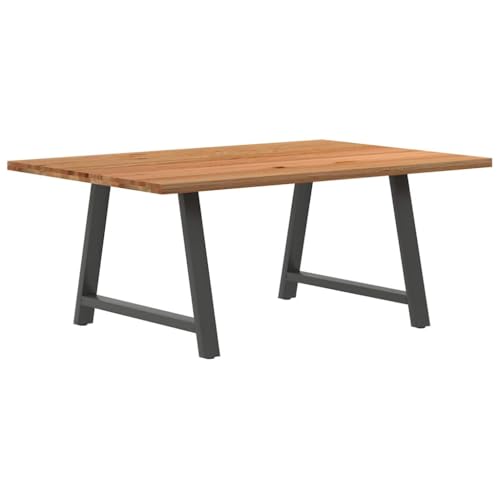 Teenpull Esstisch Hellbraun 180x120x74 cm, Massivholz Eiche Rechteckig für Esszimmer, A-Form Stahlbeine, Robuster Küchentisch Teenpull Esstisch Hellbraun 180x120x74 cm, Massivholz Eiche Rechteckig für Esszimmer, A-Form Stahlbeine, Robuster Küchentisch von Teenpull