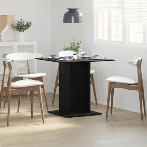 Teenpull Esstisch Schwarz Eichen-Optik, 80x80x75 cm, Moderner Esszimmertisch aus Holzwerkstoff für Küche und Essbereich von Teenpull