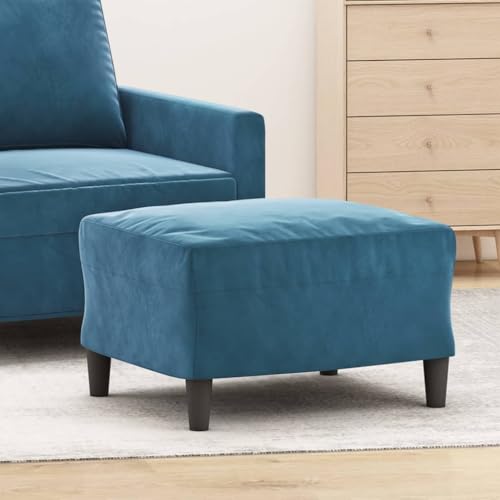Teenpull Fußhocker Blau, 60x50x41 cm, Samt, Bequemer Ottoman für Wohnzimmer, Schlafzimmer, Robuster Hocker, Stilvoller Sitzhocker zum Ausruhen der Füße von Teenpull