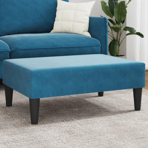 Teenpull Fußhocker Blau, Samt Ottomane 77x55x31 cm, Robuster Wohnzimmer Hocker mit Weichem Kissen, Flexible Sitzgelegenheit für Zuhause von Teenpull
