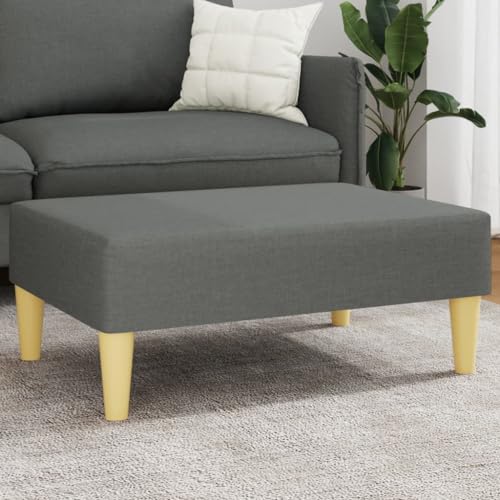 Teenpull Fußhocker Dunkelgrau 77x55x31 cm, Beistellhocker mit strapazierfähigem Stoffbezug für Wohnzimmer, Schlafzimmer & Arbeitszimmer, Stabiler Ottoman von Teenpull
