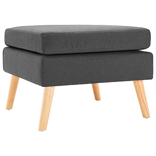 Teenpull Fußhocker Dunkelgrau Stoff für Wohnzimmer, Schlafzimmer, bequemer Ottoman, vielseitiger Schemel, stabile Fußstütze von Teenpull