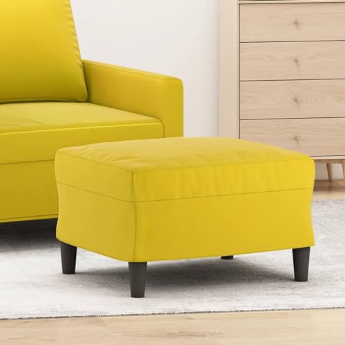 Teenpull Fußhocker Gelb, 60x50x41 cm, Samt-Ottomane für Wohnzimmer, Schlafzimmer, robuste Fußablage, bequemer Hocker von Teenpull