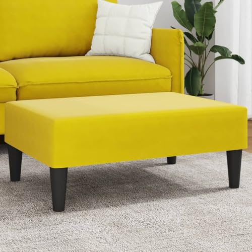 Teenpull Fußhocker Gelb, 77x55x31 cm Samt, Robuster Ottoman für Wohnzimmer, Schlafzimmer, Bequemer Hocker mit Stauraum von Teenpull