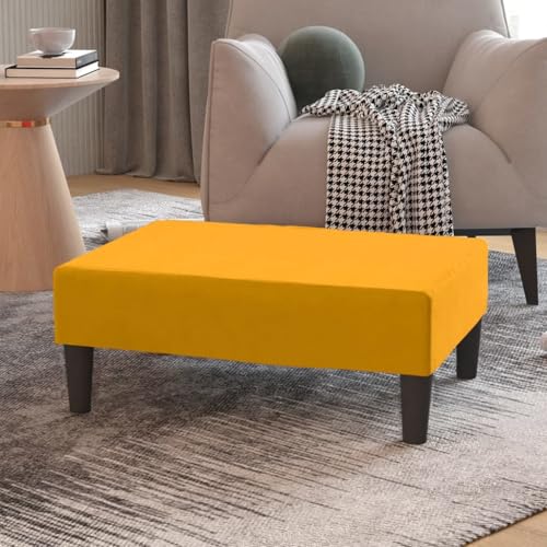 Teenpull Fußhocker Gelb, 78x56x32 cm, Samt-Polsterung, bequemer Ottoman für Wohnzimmer, Schlafzimmer, robuste Fußbank von Teenpull