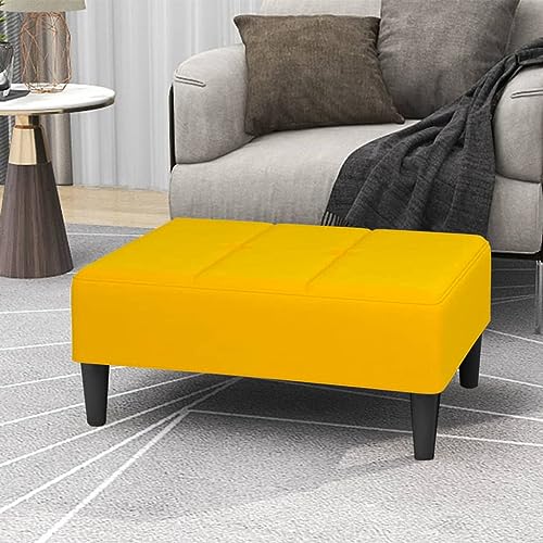 Teenpull Fußhocker Gelb, 78x56x32 cm, Samtbezug, Bequem, Modernes Design, Robuste Konstruktion für Wohnzimmer, Schlafzimmer von Teenpull