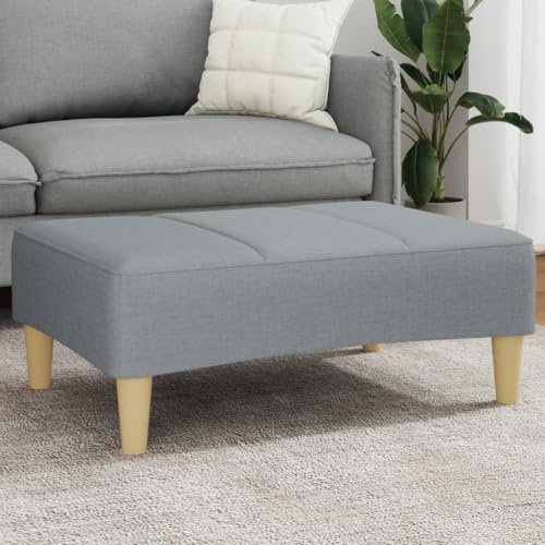 Teenpull Fußhocker Hellgrau 77x55x31 cm, Stoffbezug, Bequem und Stabil für Wohnzimmer, Schlafzimmer, Als Sitzgelegenheit oder Fußablage von Teenpull