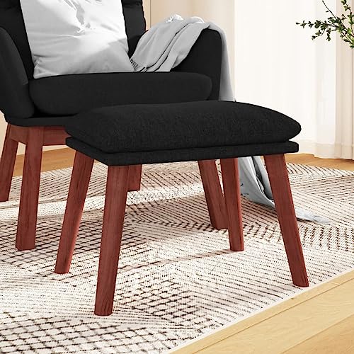 Teenpull Fußhocker Schwarz 45x29,5x35 cm, Robuster Stoff-Ottomane für Wohnzimmer, Schlafzimmer, Bequeme Fußablage und zusätzliche Sitzgelegenheit von Teenpull