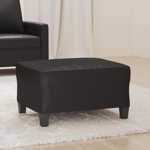 Teenpull Fußhocker Schwarz 70x55x41 cm, Kunstleder-Polsterung, robust für Wohnzimmer, Schlafzimmer, Bequeme Fußablage, zusätzliche Sitzgelegenheit von Teenpull