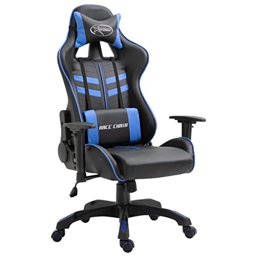 Teenpull Gaming-Stuhl, Blau Kunstleder, Ergonomischer Bürostuhl mit Verstellbarer Rückenlehne, Schreibtischstuhl für Gamer, Computer von Teenpull