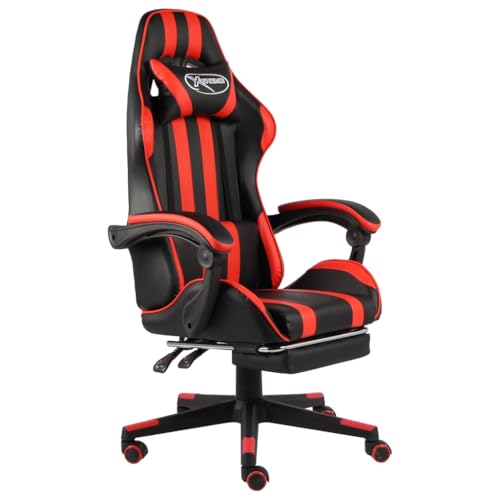Teenpull Gaming-Stuhl, Kunstleder Schwarz Rot, Ergonomischer Bürostuhl mit Fußstütze, Verstellbar, Hohe Rückenlehne, Computer, Schreibtisch Teenpull Gaming-Stuhl, Kunstleder Schwarz Rot, Ergonomischer Bürostuhl mit Fußstütze, Verstellbar, Hohe Rückenlehne, Computer, Schreibtisch von Teenpull