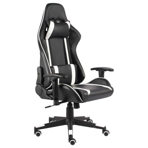 Teenpull Gaming-Stuhl Drehbar, Weißer PVC Computerstuhl, Ergonomischer Bürostuhl für Gamer mit Verstellbarer Rückenlehne, Max. 110 kg Tragkraft Teenpull Gaming-Stuhl Drehbar, Weißer PVC Computerstuhl, Ergonomischer Bürostuhl für Gamer mit Verstellbarer Rückenlehne, Max. 110 kg Tragkraft von Teenpull