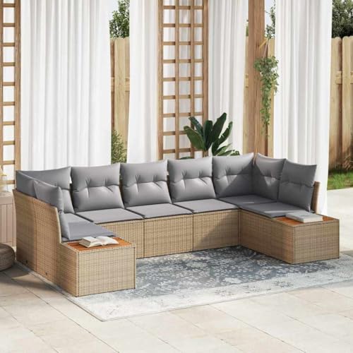 Teenpull Garten-Sofa-Set aus Poly-Rattan, 7-teilig, Beige/Hellgrau, 289x154x85cm, Modulares Outdoor-Möbelset mit Stauraumfunktion Teenpull Garten-Sofa-Set aus Poly-Rattan, 7-teilig, Beige/Hellgrau, 289x154x85cm, Modulares Outdoor-Möbelset mit Stauraumfunktion von Teenpull