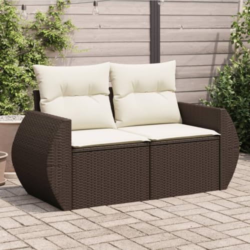 Teenpull Gartensofa mit Kissen, 2-Sitzer, Braun Poly Rattan, UV-beständig, Modulares Design für Außenbereich, bequem Teenpull Gartensofa mit Kissen, 2-Sitzer, Braun Poly Rattan, UV-beständig, Modulares Design für Außenbereich, bequem von Teenpull