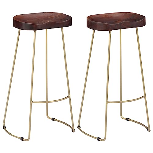 Teenpull Gavin Mango Wood Bar Stools Set of 2, Counter Height Chairs for Kitchen Island, Dining Room, Home Bar, Tall Seating Teenpull Gavin Mango Wood Bar Stools Set of 2, Counter Height Chairs for Kitchen Island, Dining Room, Home Bar, Tall Seating von Teenpull