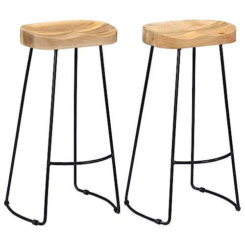 Teenpull Gavin Solid Mango Wood Bar Stools Set, Counter Height Chairs for Kitchen Island, Dining Room, 2 Pack Teenpull Gavin Solid Mango Wood Bar Stools Set, Counter Height Chairs for Kitchen Island, Dining Room, 2 Pack von Teenpull
