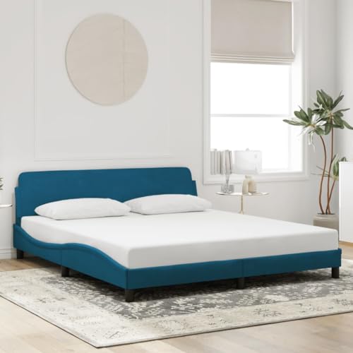 Teenpull Gepolstertes Bettgestell mit Kopfteil Dover Blau 180x200 cm Samt, modernes Plattform Bettrahmen für erholsamen Schlaf, stabile Polsterbett Basis, komfortable Schlafzimmer Möbel Teenpull Gepolstertes Bettgestell mit Kopfteil Dover Blau 180x200 cm Samt, modernes Plattform Bettrahmen für erholsamen Schlaf, stabile Polsterbett Basis, komfortable Schlafzimmer Möbel von Teenpull