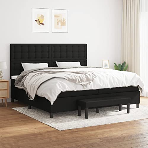 Teenpull Gepolstertes Boxspringbett mit Kopfteil, Matratze, Bank, Schwarz 200x200 cm Stoff Komplettset atmungsaktiv langlebiger Rahmen für hohen Komfort im Schlafzimmer Möbel Teenpull Gepolstertes Boxspringbett mit Kopfteil, Matratze, Bank, Schwarz 200x200 cm Stoff Komplettset atmungsaktiv langlebiger Rahmen für hohen Komfort im Schlafzimmer Möbel von Teenpull