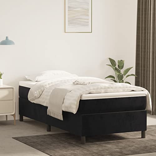 Teenpull Gepolstertes Samt Bettgestell Schwarz 80x200 cm, stabile Plattform für erholsamen Schlaf, modernes Bett Gestell mit Kopfteil für Matratze, Schlafzimmer Möbel. Teenpull Gepolstertes Samt Bettgestell Schwarz 80x200 cm, stabile Plattform für erholsamen Schlaf, modernes Bett Gestell mit Kopfteil für Matratze, Schlafzimmer Möbel. von Teenpull