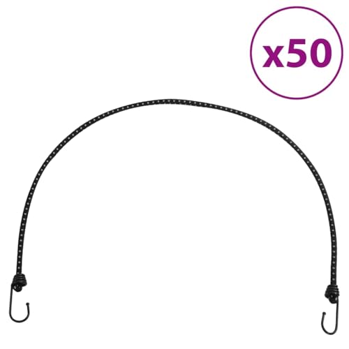 Teenpull Gummiseile Reflektierend mit Haken, 100 cm, 50 STK., Robustes Spanngummi für Camping, Zelte, Gepäck, Outdoor-Matten, Wasserdicht von Teenpull
